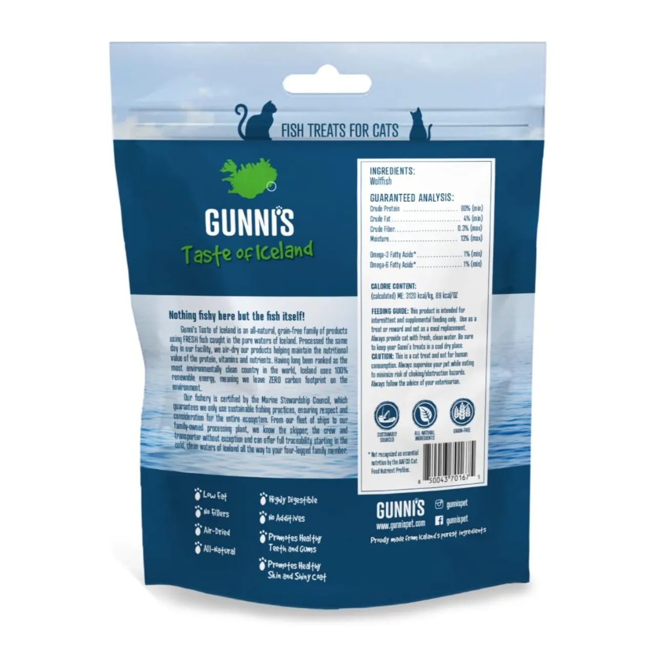Gunnis mini kattegodbidder med havkat 42,5 g